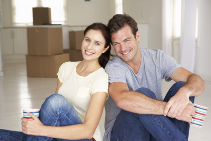 Couple in new home